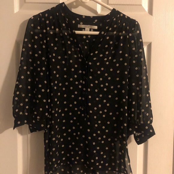Lauren Conrad Polka Dot Sheer Blouse - Picture 2 of 6